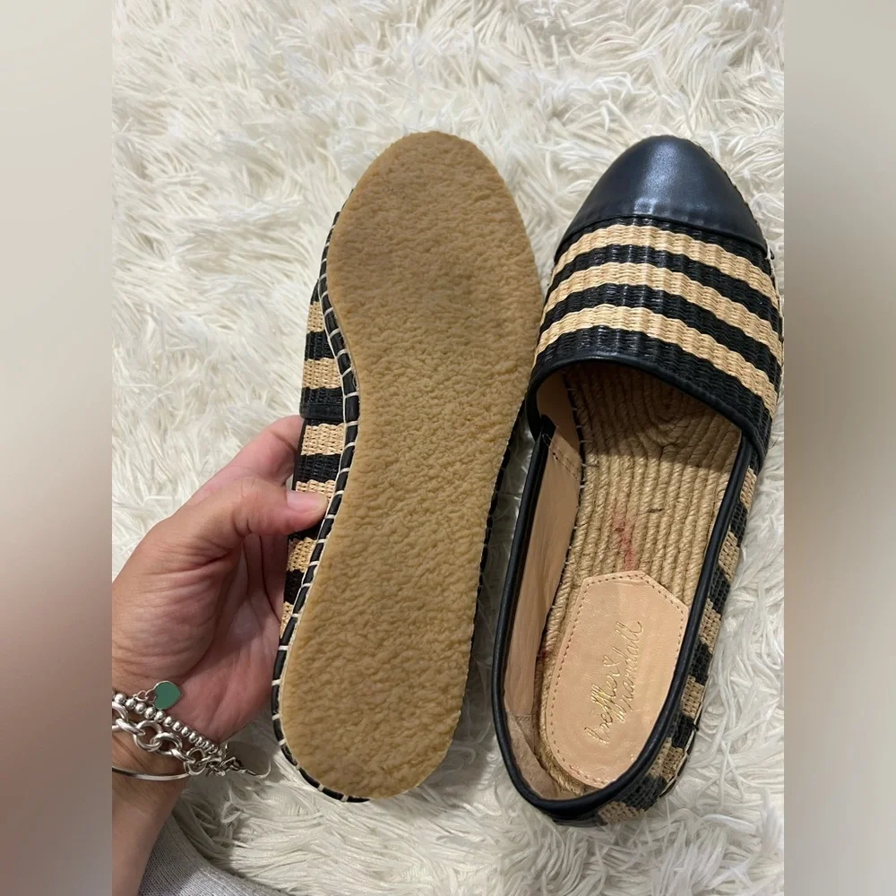 Loeffler Randall Straw Striped Espadrilles - Size 7.5